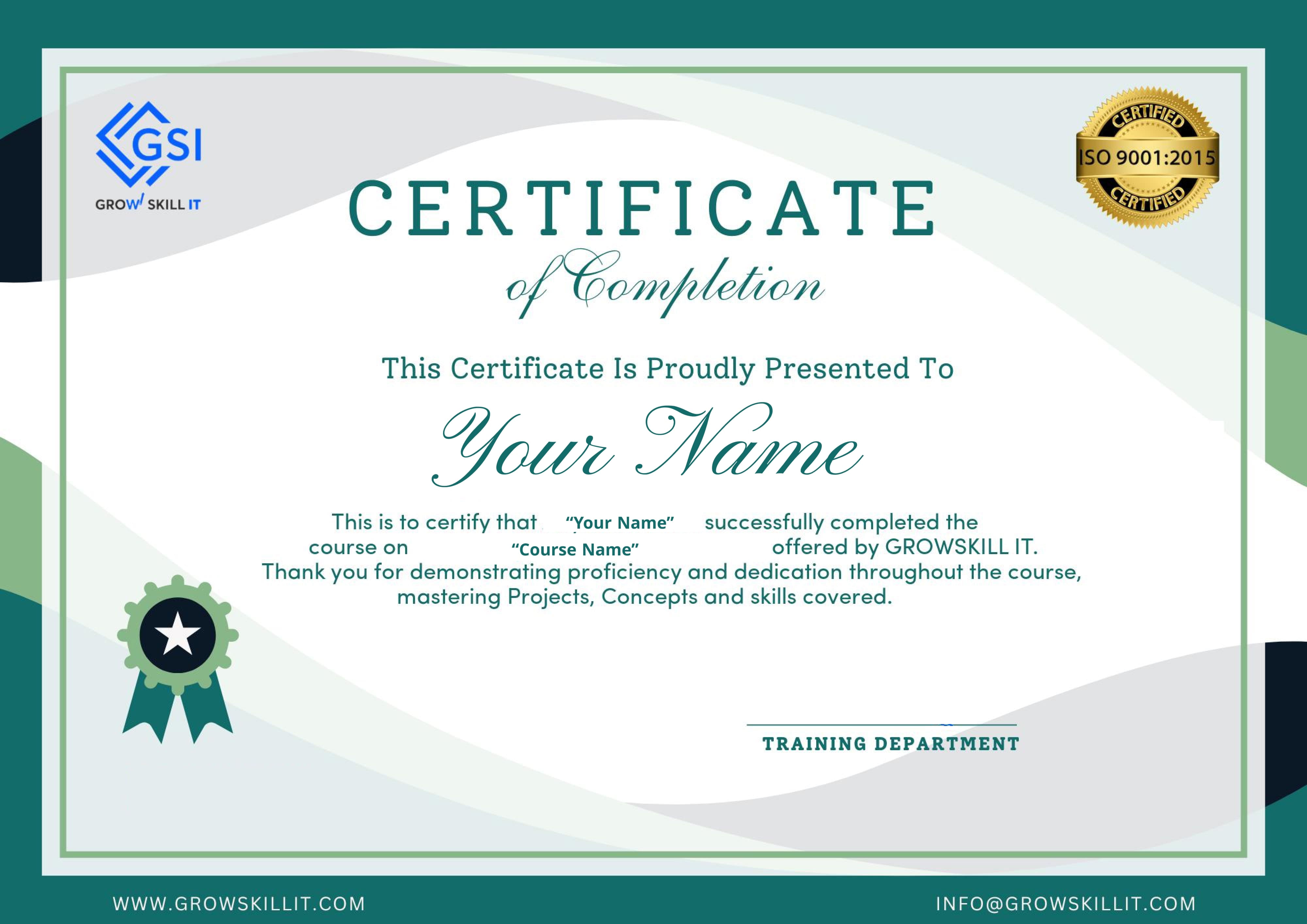 Certificate preview